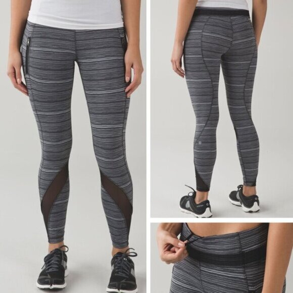Lululemon Inspire Tight II Mesh Cyber Black Deep Coal 6 - Picture 1 of 10